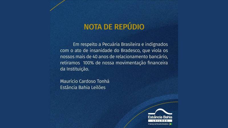 Segunda COM carne - entidades do agro em MT fazem ato contra Bradesco