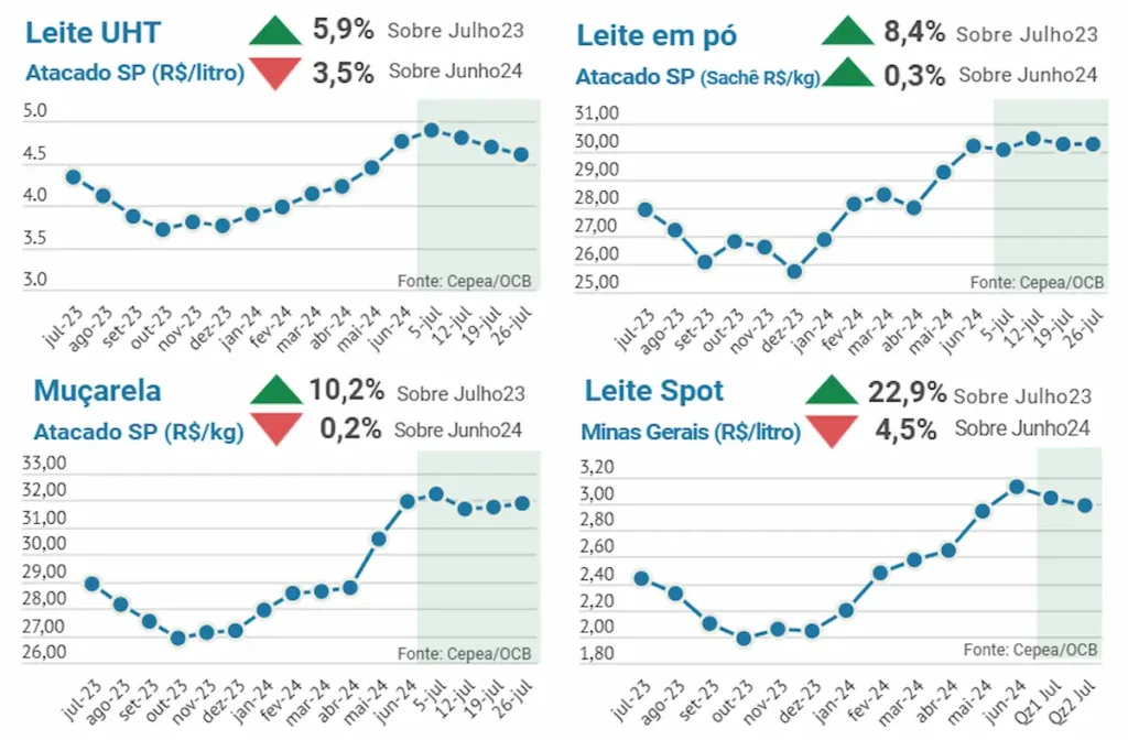 Mercado lácteo desvaloriza um julho e aumenta desafios na cadeia produtiva do leite